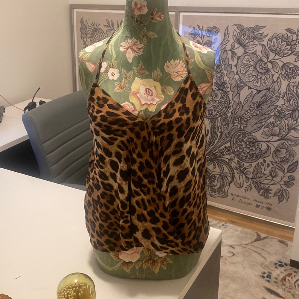 Bubble spaghetti halter leopard